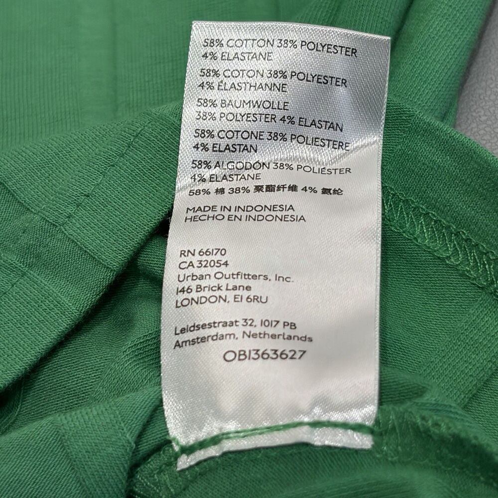 BDG Urban Outfitters Ribbed Long Sleeve Crop Top Kelly Green Crew Neck Large - Picture 8 of 9